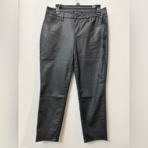 Versona Black Coated Faux Leather Women’s Pants Size 30
